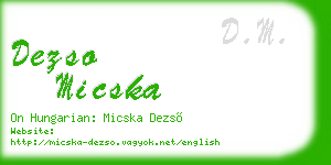 dezso micska business card